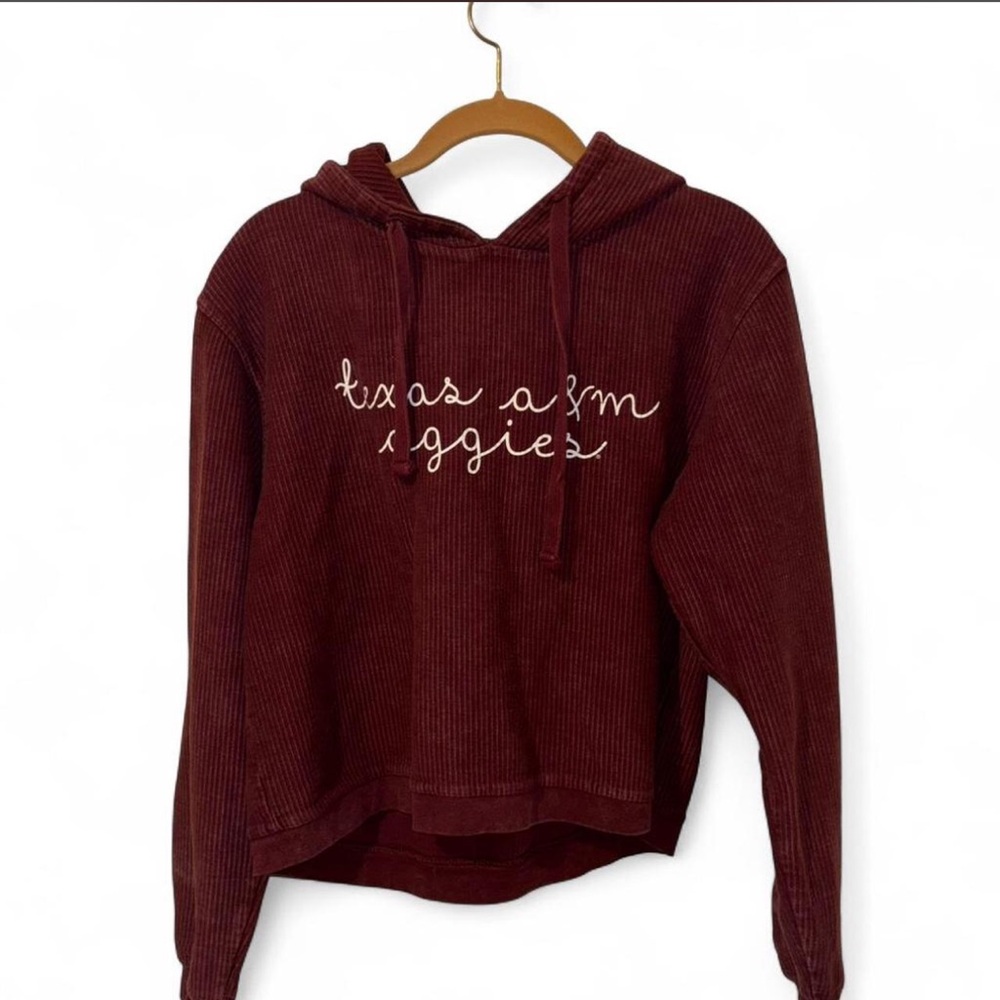 Texas A&M burgundy cropped hoodie Size S #aggies #college #hoodie
